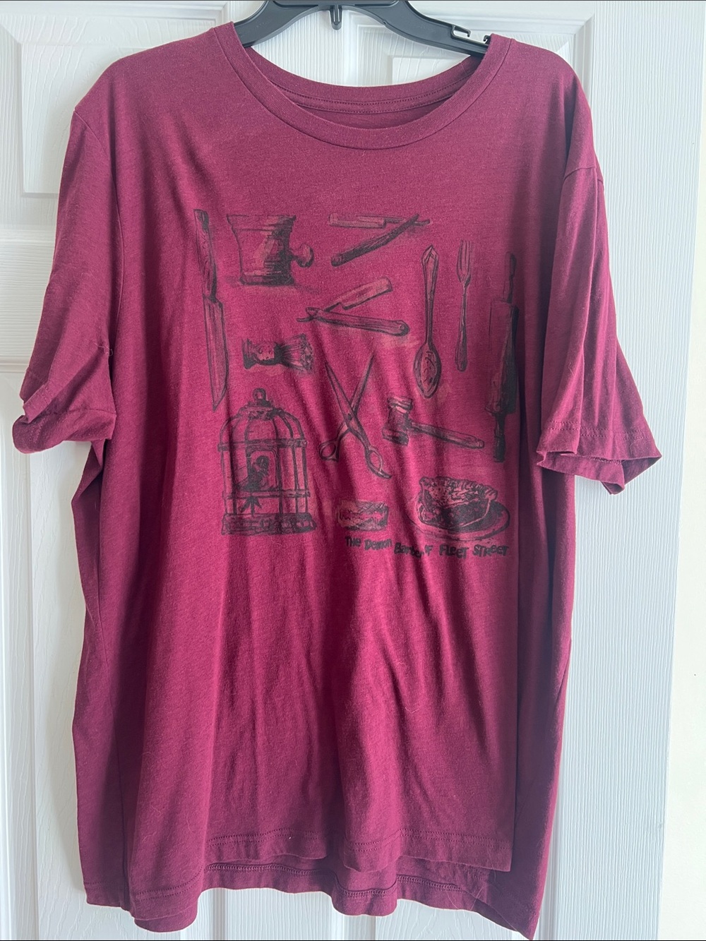Sweeney Todd 2023Unisex Burgundy Graphic Short-Sleeve Tee